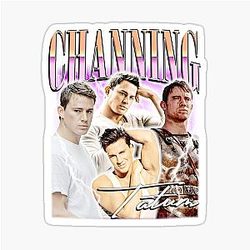 Channing Tatum Retro Collage by Merch, Limited Edition, Perfect Gift for You and Friends Sticker
