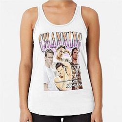 Channing Tatum Retro Collage By Merch Limited Edition Perfect Gift Racerback Tank Top