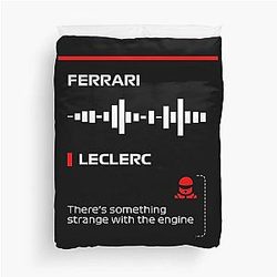 Charles Leclerc There is something strange with the engine team radio message Dark Francesco Duvet Cover