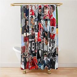 Charles Leclerc Monacan Motorsports Racing Driver Colorful Shower Curtain