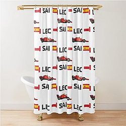 Scuderia Ferrari 2021 F1 car SF21 driven by Charles Leclerc and Carlos Sainz Shower Curtain