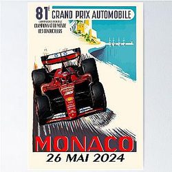 Grand Prix Monaco Charles Leclerc Poster