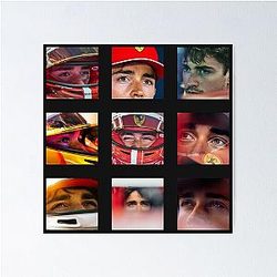 Charles Leclerc eyes the poster.
