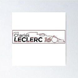 Charles Leclerc F1 Car Typography Poster