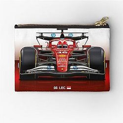 Many Charles Leclerc Formula One items for 2025 Season, featuring his iconic Ferrari Racing Car Zipper Pouch