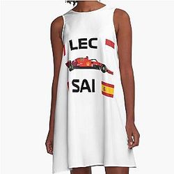 Scuderia Ferrari SF21 Charles Leclerc Carlos Sainz A-Line Dress