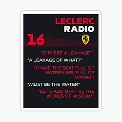 I have the seat stickerlessness full of water Charles Leclerc