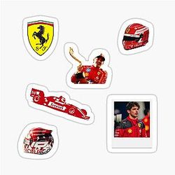 Charles Leclerc Formula Ferrari Sticker Pack - 6 Stickers