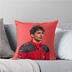 Charles Leclerc F1 Driver Scuderia Ferrari Throw Pillow