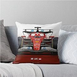 Charles Leclerc Formula 1 Items for 2025 Season Featuring His Iconic Ferrari Racing Car Throw Pillow