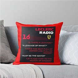 Charles Leclerc Radio Message Must Be The Water Throw Pillow
