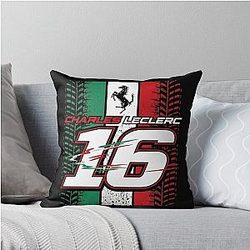 Charles Leclerc Italian Flag F1 Throw Pillow