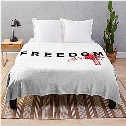 Freedom Blood Signature Red 1993 Charlie Kirk Throw Blanket