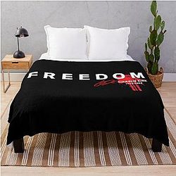 Freedom Blood Splatter Red Signature Throw Blanket Charlie Kirk Tribute
