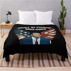 REST IN PEACE Charlie Kirk Pray for Charlie Kirk A True Patriot Charlie Kirk Throw Blanket