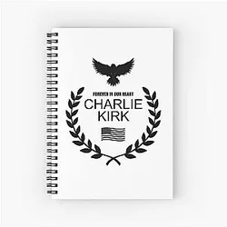 Charlie Kirk Memorial Patriotic Eagle Wreath Spiral Notebook