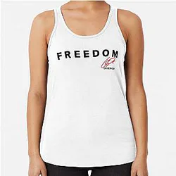 Freedom Charlie Kirk Signature Tribute Racerback Tank Top