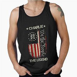 Pray for Charlie Kirk American Flag Tank Top