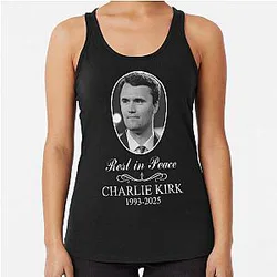 Charlie Kirk Memorial Tribute Racerback Tank Top