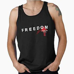 Freedom Blood Red Signature Charlie Kirk Tribute Tank Top