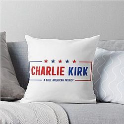 Charlie Kirk American Hero Throw Pillow