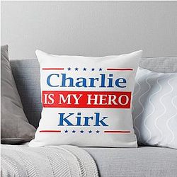 Charlie Kirk is My Hero Throw Pillow