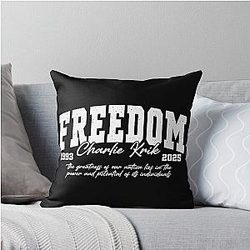 Freedom Charlie Kirk Great American Hero Throw Pillow