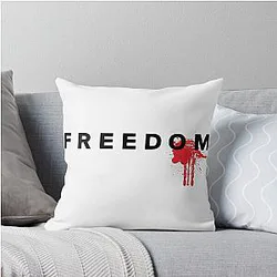 Freedom Blood Splatter Fight for Charlie Kirk Throw Pillow