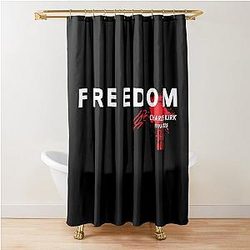 Freedom Blood Signature Red Charlie Kirk Tribute 1993-2025 Shower Curtain