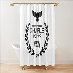 Charlie Kirk Forever In Our Heart Memorial Patriotic Eagle Wreath Shower Curtain