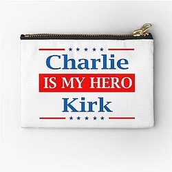 Charlie Kirk My Hero Zipper Pouch