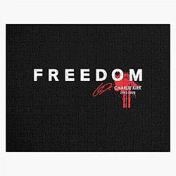 Freedom Blood Splatter Red Signature 1993 Charlie Kirk Tribute Jigsaw Puzzle