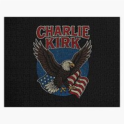 Charlie Kirk American Flag Jigsaw Puzzle