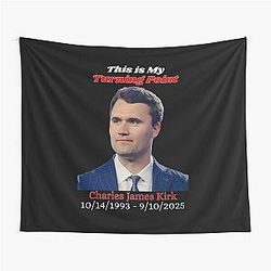 Charlie Kirk  Turning Point  1993-2025 Tapestry
