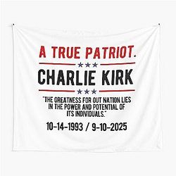 Charlie Kirk A True Patriot Tapestry