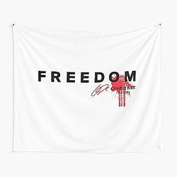 Freedom Blood Splatter Red Signature Charlie Kirk Tribute Tapestry 1993-2025
