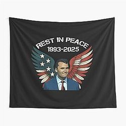 REST IN PEACE Charlie Kirk 1993-2025 Pray for Charlie Kirk A True Patriot Charlie Kirk Tapestry