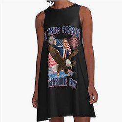 Charlie Kirk A true American Eagle A-Line Dress