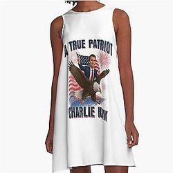 Charlie Kirk A Patriot American Eagle A-Line Dress