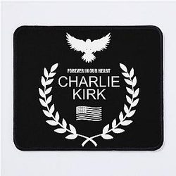 Charlie Kirk Memorial Patriotic Eagle Wreath Mouse Pad