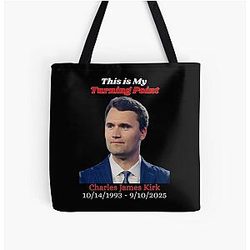 Charlie Kirk This is my Turning Point 1993-2025 All Over Print Tote Bag