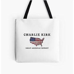 Charlie Kirk Great American Patriot Tote Bag