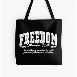 Freedom Charlie Kirk Great American Hero Tote Bag