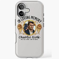Charlie Kirk in patriotic freedom for USA tough iPhone case