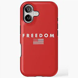 Freedom Charlie Kirk USA Flag in October We Wear Red iPhone Tough Case