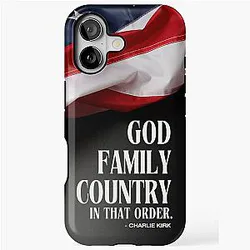God, Family, Country, Christian Faith, Charlie Kirk, Phone Case