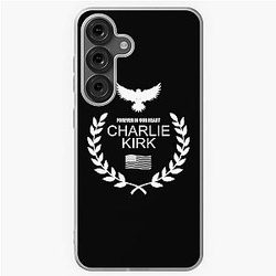 Charlie Kirk Forever In Our Heart Memorial Patriotic Eagle Wreath Samsung Galaxy Soft Case