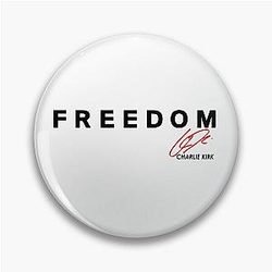 Freedom Charlie Kirk Signature Tribute Pin