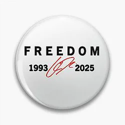 Freedom Red Signature Charlie Kirk Tribute Pin 1993-2025