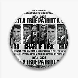 American patriot Charlie Kirk 1993-2025 American Flag Pin